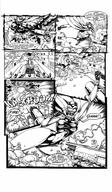 breasts drawing giantess city mega comic monochrome destruction rampage military story gloves reaching cruel series punch cape cannon leotard dialogue villain helmet big_uns drusilla