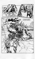 drawing giantess comic monochrome story monster fighting series thunderstep big_uns