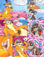 drawing insertion nude long_hair purple_hair fox mouse shrunken_men shrunken_man