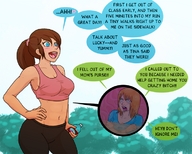 drawing vore blue_eyes brunette digestion story belly shrunken_woman cruel dialogue stomach_view shrunken_victim