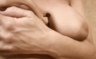 breasts collage cleavage blood breast_crush domination hand animation shrunken_man cruel squeezed