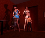 giantess high_heels stockings short_hair mini_giantess giantesses indoors smothering digital_render hair_buns