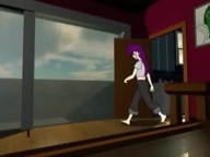 drawing color barefoot glasses green_eyes purple_hair blood foot_crush animation walking chibichan fantasize shrunken_person darkainarts