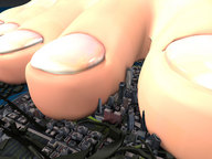 giantess feet giga city destruction toes barefoot foot_crush skyscraper between_toes digital_render