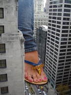 collage feet city toes sandals streets pink_nails vehicles pedicure between_buildings giantess_feet