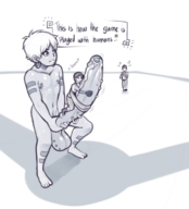 drawing nude monochrome giant male penis unknown_artist captions baseball large_penis