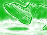 drawing giga city monochrome shoes unaware mountains raised_foot homestuck jade_harley twisted_persona
