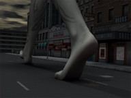 giantess crush city barefoot buildings streets under_foot digital_render waking