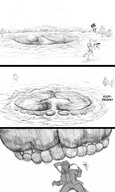 giantess manga comic monochrome barefoot foot_print english master imminent_crush bakugeki_no_g giant_sparring_disciple_vs._teacher jay-bug planet_(bakugeki_no_g)