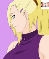 drawing blonde color ino_yamanaka blue_eyes teeth pink_hair animation chewing sakura_huruno naruto_(series)