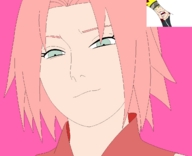 drawing blonde color naruto sakura_haruno blue_eyes pink_hair animation chewing naruto_(series)