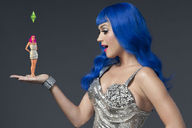 collage handheld blue_hair pink_hair palm shrunken_woman katy_perry looking_at_tiny