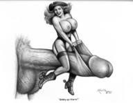 breasts drawing penis boots cowgirl testicles no_background spurs
