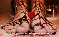 collage toes barefoot slave story shrunken_man pedicure cherry chocolate_sauce candies