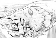 giantess manga monochrome destruction barefoot fighting english bakugeki_no_g giant_sparring_disciple_vs._teacher jay-bug planet_(bakugeki_no_g)