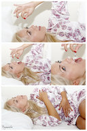 collage vore blonde comic handheld shrunken_person red_nails bobbob between_fingers jenni_czech bugunderherfeet calvin_silver