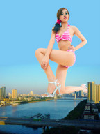 collage city mega asian legs skyscraper river sky looking_at_viewer sjw