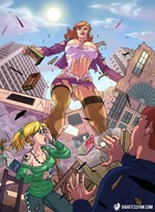breasts drawing giantess panties city mega color destruction rampage buildings low_angle teacher looking_down sky point_of_view giantessfan ripped_clothing sample_image looking_at_tiny