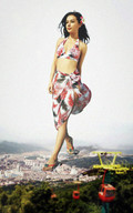 giantess collage city mega destruction buildings dress walking sky flip_flops sjw cable_car