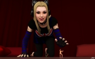 blonde crawling hand shrunken_man grabbing floor reach licking_lips looking_at_victim imminent_vore digital_render jamesmason0 predatory