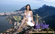collage landscape city mega destruction barefoot ocean buildings brunette smiling skyscraper liv_tyler looking_at_viewer giantessbuster209