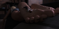 toes barefoot soles lying_down shrunken_man mike973 digital_render