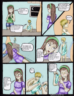 drawing color long_hair handheld girlfriend brunette shrunken_man night indoors dialogue boyfriend