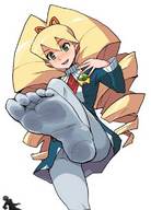 drawing crush blonde color anime uniform shrunken_man beneath point_of_view