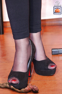 crush collage high_heels shoes domination foot_crush nylons shrunken_man cruel under_foot pedicure floor squeezemeflat