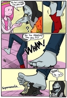 drawing crush color handheld barefoot foot_crush shrunken_man raised_foot dialogue adventure_time stuck_to_foot marceline princess_bubblegum flame_princess