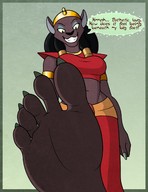 drawing furry cat anthro color barefoot dress cat_woman looking_down aladdin disney point_of_view looking_at_viewer raised_foot imminent_crush matthew_the_mouse mirage