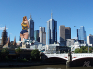 giantess collage city butt bridge buildings helicopter skyscraper river sky xl