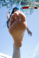 collage toes barefoot soles low_angle photograph outdoors sky point_of_view raised_foot perspective imminent_crush shelle_chii