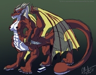 drawing crush feet dragoness giga wings anthro size_difference color futanari destruction penis paws bus glow night testicles thebigbadwolf01