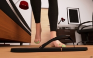 collage nude feet barefoot climbing shrunken_men crawling sandals pants hiding desk pedicure unware lamp digital_render jamesmason0 no_chance