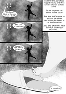 feet comic monochrome toes foot_crush nylons unaware shrunken_woman dangle nail_polish slippers stuck_to_foot miniskirt gonzo110393 after_party