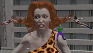 giantess city buildings giganta red_hair wonder_woman bracelet joker rooftop leopard_print drcreep digital_render dc_comics sitting_on_shoulder swinging