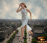 giantess collage city destruction dress foot_crush civilians vehicles flip_flops emma_watson vehicle_crush taran