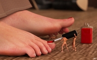 feet shrunken_men painting pedicure nail_polish digital_render jamesmason0 persnickety