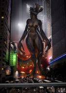 breasts giantess furry city destruction claws helicopter vehicles night kaiju pacific_rim otachi