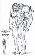 drawing mega mini_giantess muscles sketch looking_down ripped_clothing reaching_up she-hulk marvel_comics