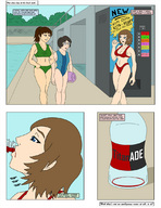 drawing comic color swimsuit cleavage pool dagwam
