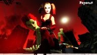 giantess city multiple_giantesses barefoot moon red_hair harley_quinn giantesses ponytails batman clouds night ruins poison_ivy looking_at_viewer poposan digital_render dc_comics phone_lines