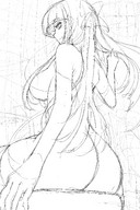 feet monochrome stockings hose striped point_of_view sketching panty_and_stocking_with_garterbelt moejin
