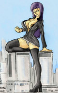 breasts drawing nipples giantess panties city color cleavage high_heels buildings sitting sky mini_skirt thigh_high_boots colonel-gabbo