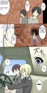 drawing blonde comic color anime story shrunken_man english driving strike_witches pain inside_nose nose_hairs erika_hartmann gertrude_barkhorn