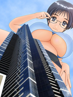 breasts giantess city glasses