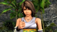 handheld yuna brunette shrunken_man looking_down rings pendant final_fantasy_x looking_at_tiny digital_render regts92