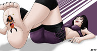 drawing crush color barefoot lying_down foot_crush wrestling shrunken_woman laughing wwe paige aj_lee knockout alanes
