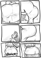 drawing comic monochrome butt butt_crush shrunken_man smushedboy in_a_farm_with_malon